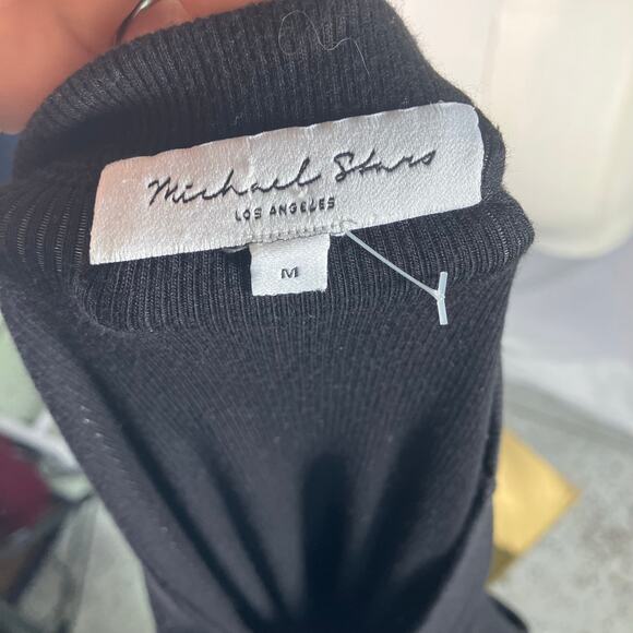 Michael Stars Black Ribbed Tank Maxi Dress Size M Made in‎ USA Sleeveless Knit - Picture 9 of 16